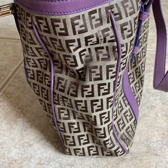 Fendi Purple Superstar Canvas Tote - Picture 9 of 13
